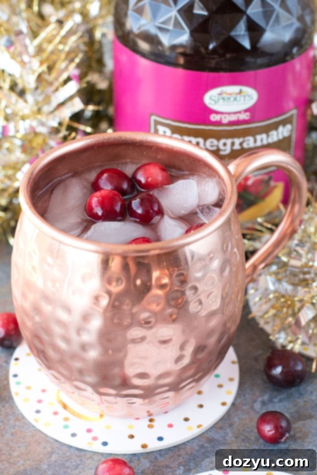 Cranberry Pomegranate Champagne Mule | cakenknife.com