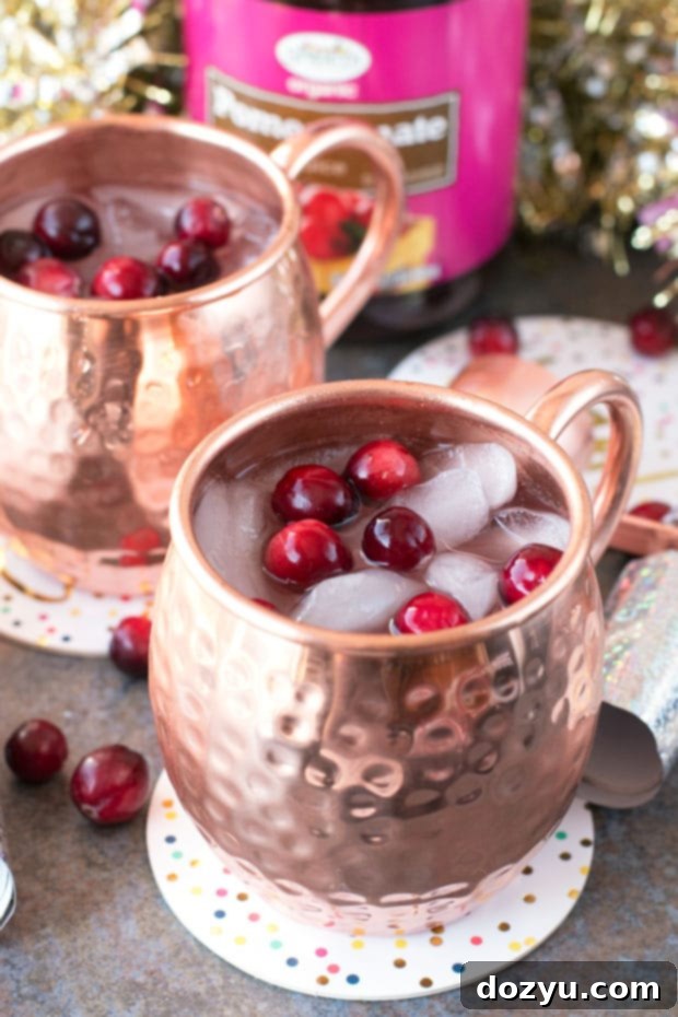 Cranberry Pomegranate Champagne Mule | cakenknife.com