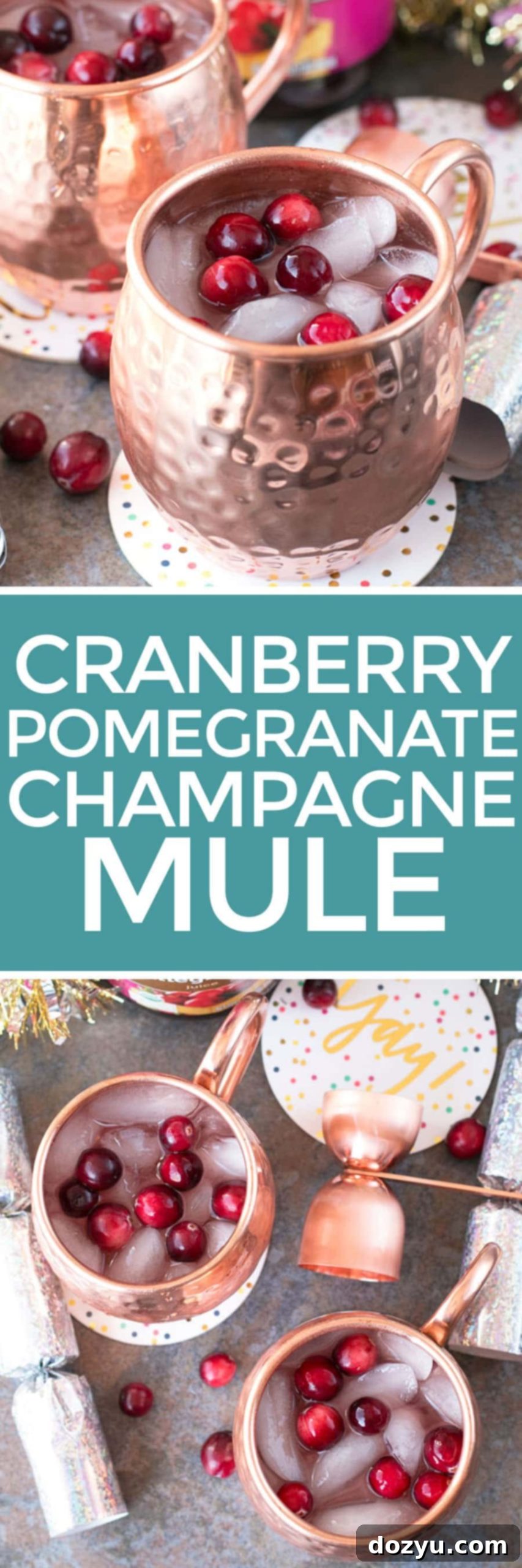 Cranberry Pomegranate Champagne Mule | cakenknife.com