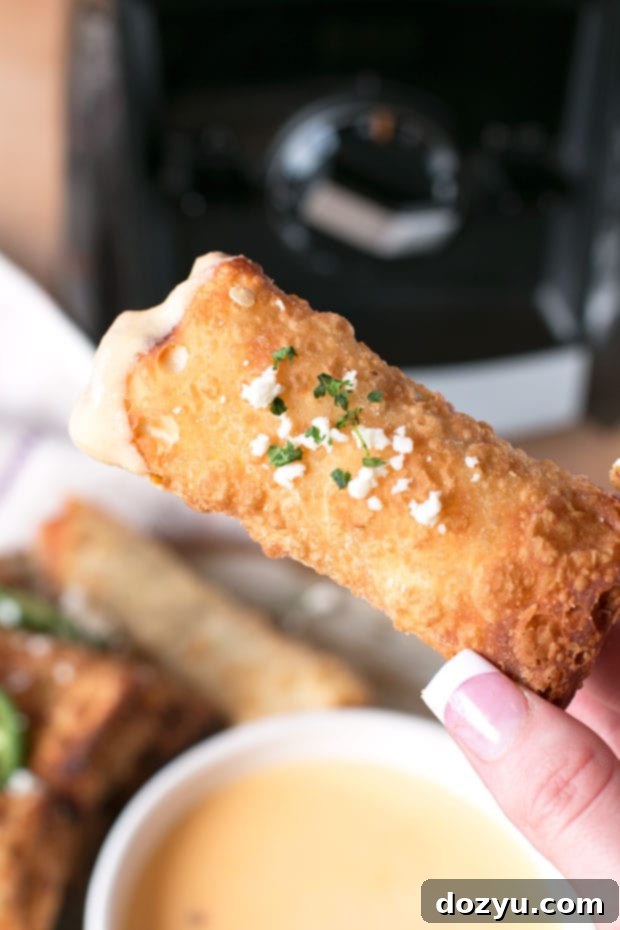 Loaded Nacho Egg Rolls with Queso Dip | cakenknife.com
