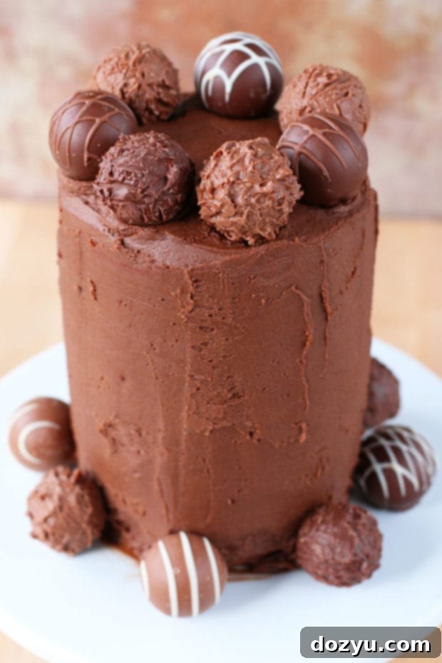 Red Velvet Truffle Cake for Two | cakenknife.com - Romantic Dessert for Couples