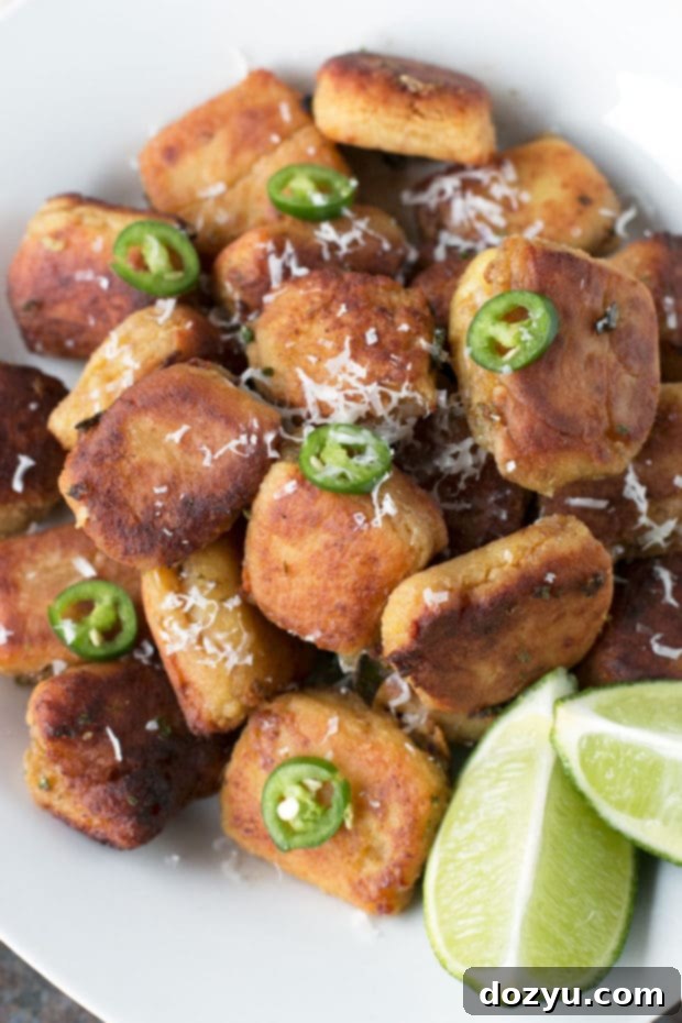 Homemade Pan Fried Curry Ricotta Gnocchi Recipe with Chile Lime Brown Butter Sauce