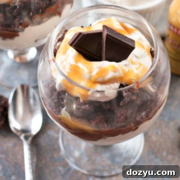 Bailey’s Chocolate Mousse Brownie Parfaits, an irresistible dessert recipe