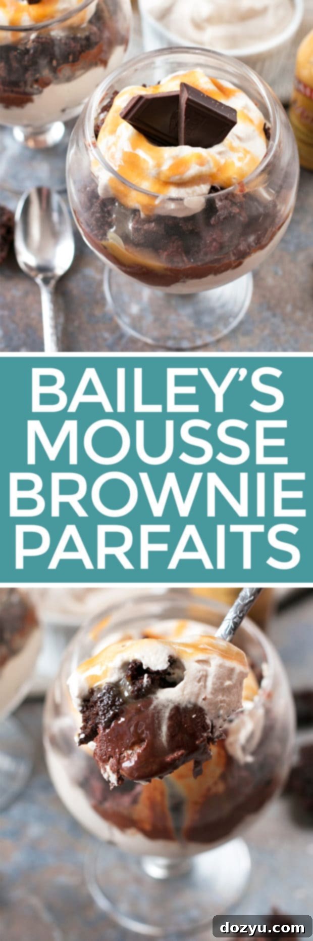 Pin for later: Bailey's Chocolate Mousse Brownie Parfaits, an irresistible Irish dessert