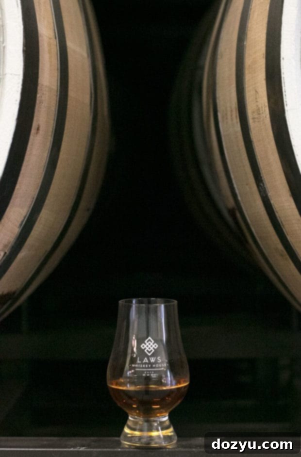 Bottles of premium Laws Whiskey, a highlight of the Denver Whiskey & Beer Crawl