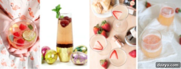 Strawberry Rhubarb Champagne Cocktail | cakenknife.com #spring #drink #brunch