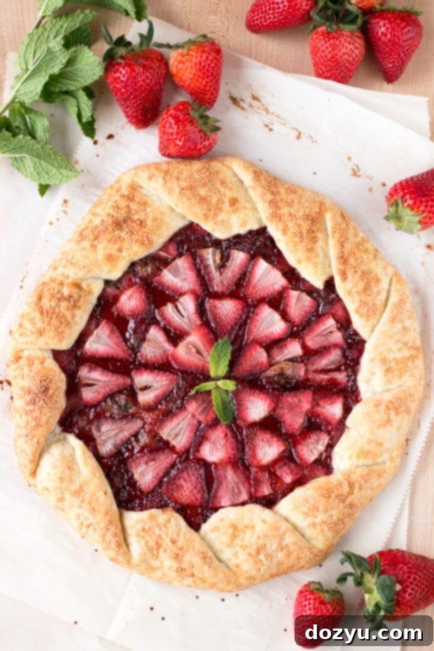 Delicious Strawberry Mint Champagne Galette, perfect for spring gatherings
