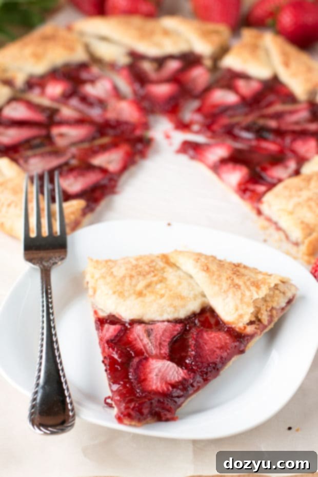 Strawberry Mint Champagne Galette baking in the oven