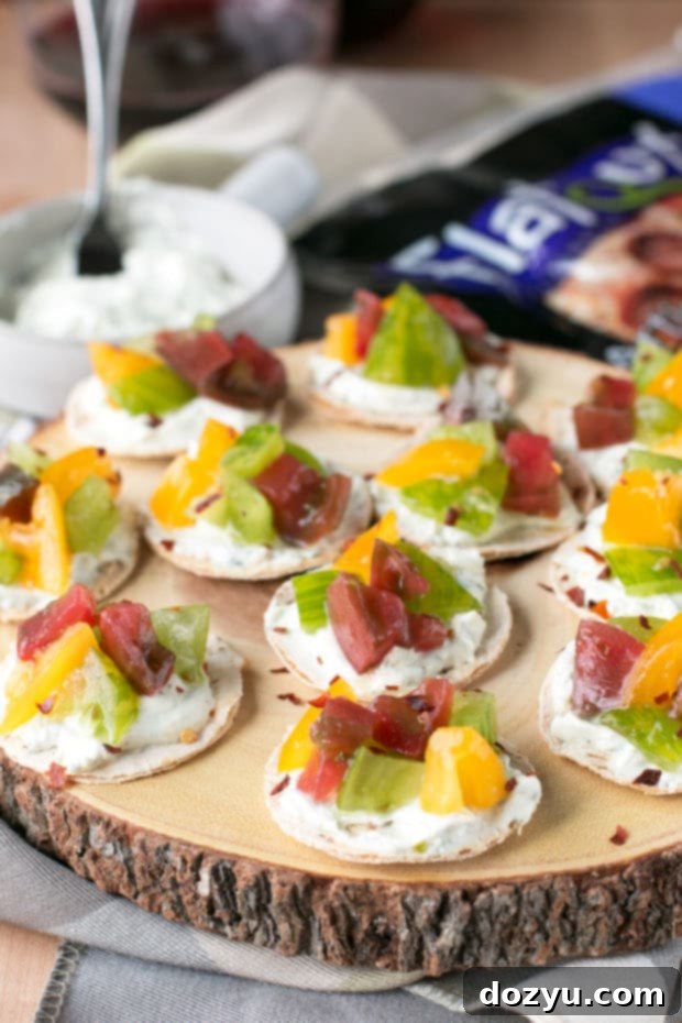 Spicy Heirloom Tomato Whipped Herb Goat Cheese Bites | cakenknife.com #appetizer #cheese