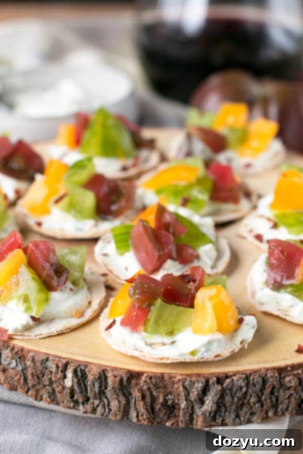 Spicy Heirloom Tomato Whipped Herb Goat Cheese Bites | cakenknife.com #appetizer #cheese