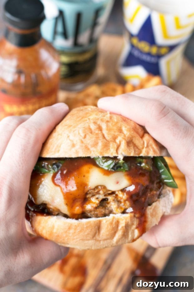 Big and Smoky Inferno Burger 5 Big 'n Smoky Five Alarm Burger | cakenknife.com @sprouts #burger #grilling #summer #nationalhamburgerday