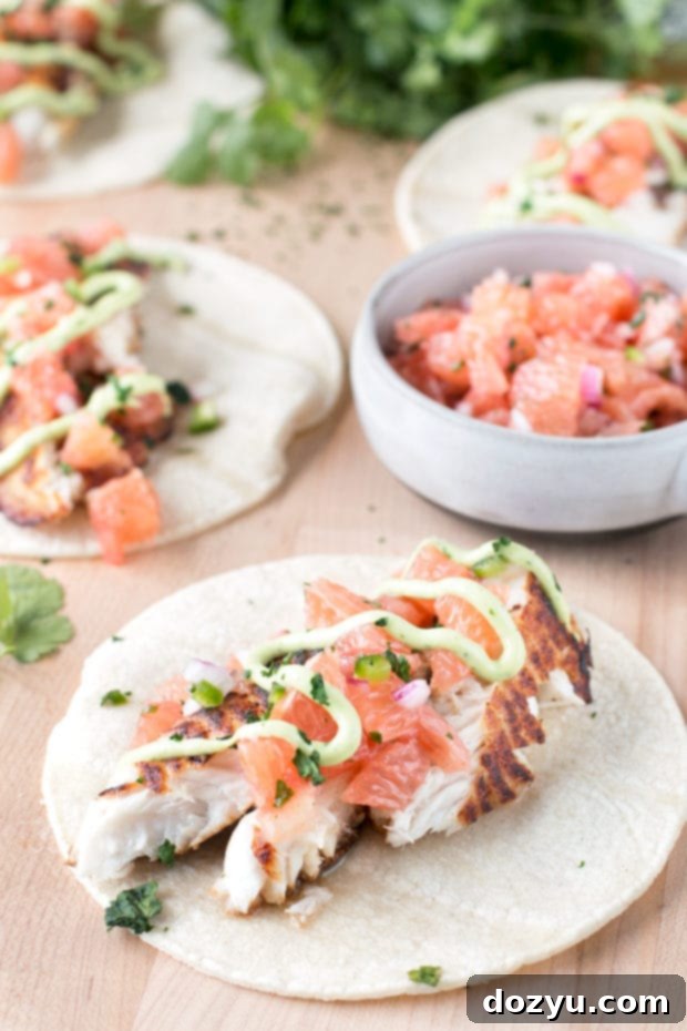 Spicy Grilled Fish Tacos with a Vodka Kick 4 A selection of gourmet Grilled Chile Vodka Fish Tacos on a platter