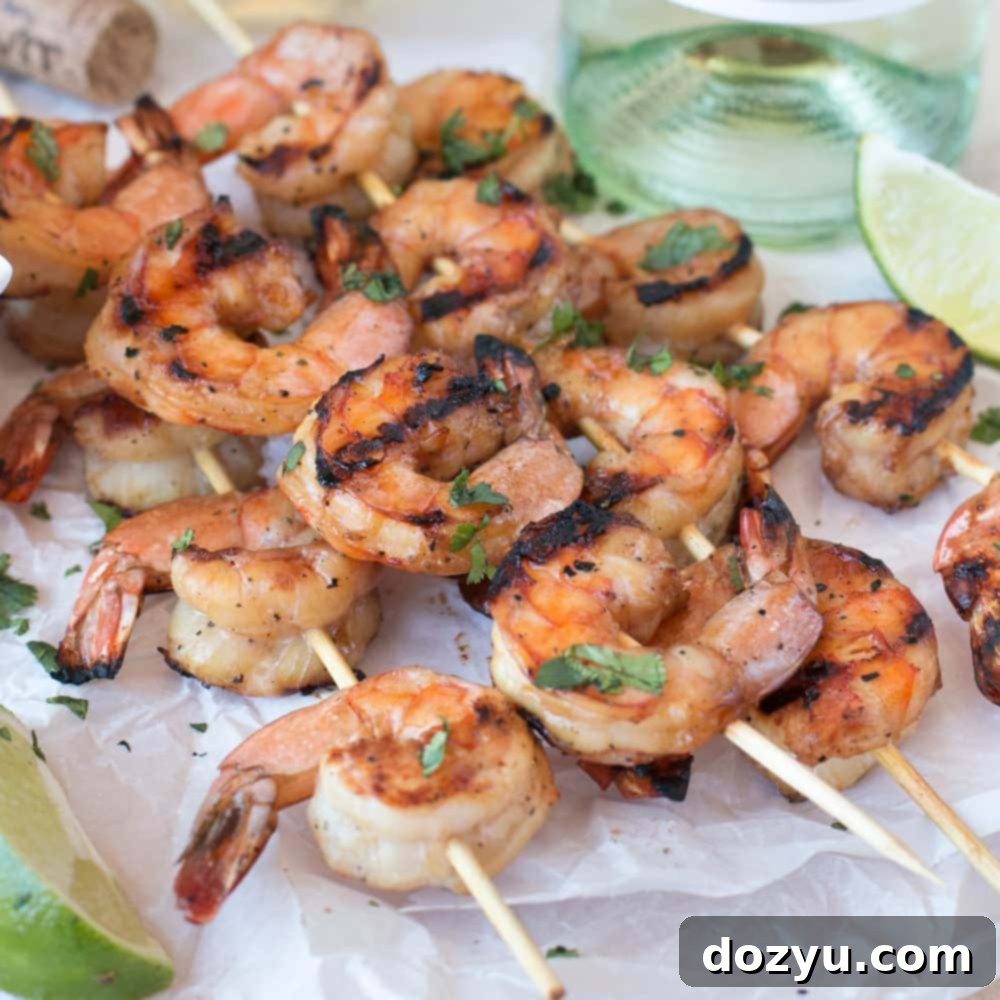 Mango Garlic Shrimp Skewers with Spicy Cilantro Dipping Sauce | cakenknife.com #21andup @CavitWines