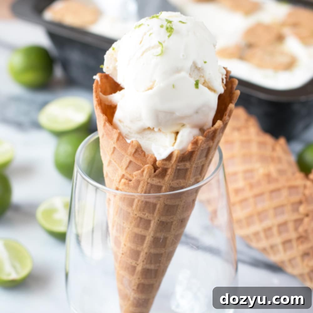 No Churn Key Lime Pie Ice Cream | cakenknife.com #dessert #icecream