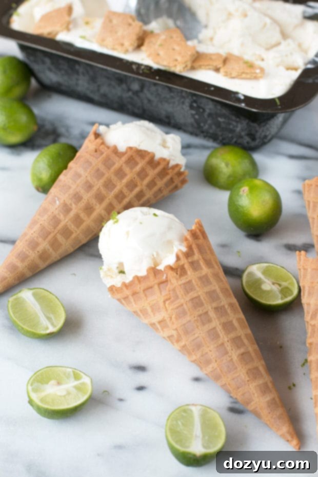 Zesty No Churn Key Lime Ice Cream 7 No Churn Key Lime Pie Ice Cream | cakenknife.com #dessert #icecream