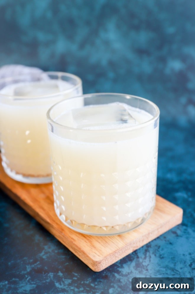 yogurt drink with alcohol and sprite in glasses