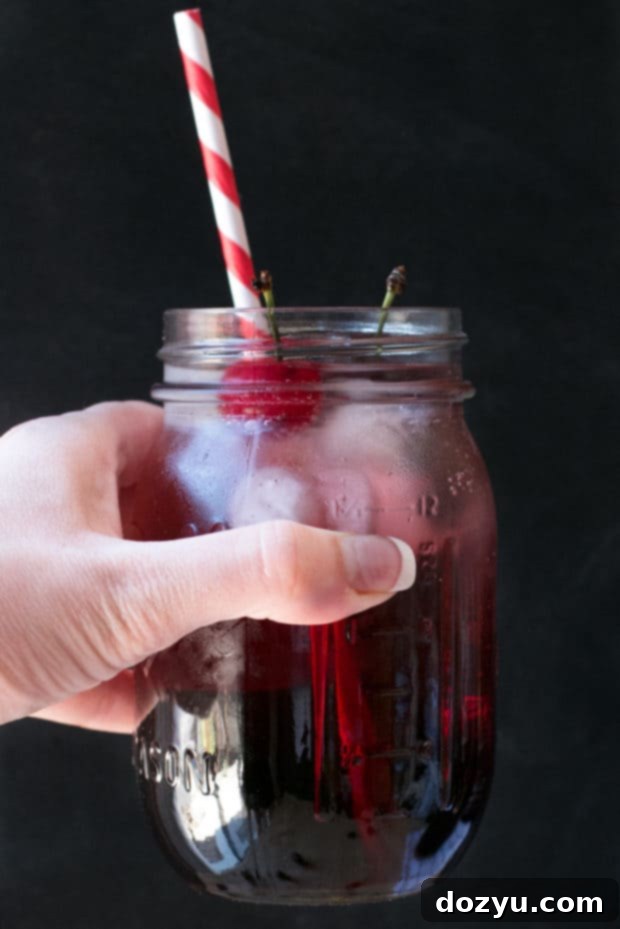 Sparkling Tart Cherry Delight 4 A beautiful Tart Cherry Fizz cocktail with a garnish of fresh cherries, perfect for a happy hour gathering. #cocktailrecipe #happyhour