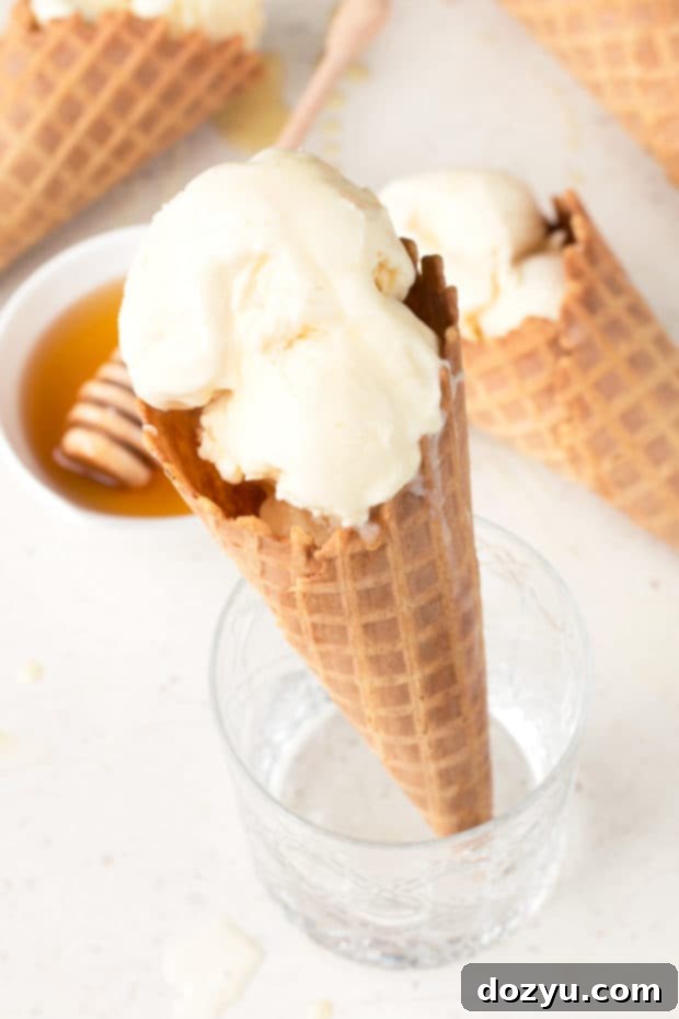 Honeycomb Ice Cream | cakenknife.com #icecream #honey #dessert