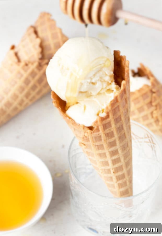 Honeycomb Ice Cream | cakenknife.com #icecream #honey #dessert