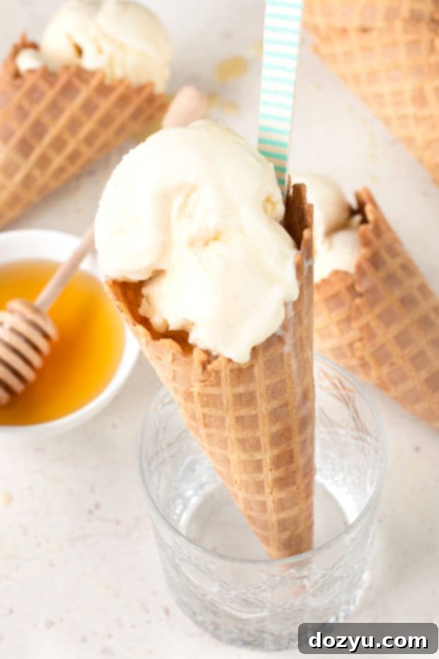 Honeycomb Ice Cream | cakenknife.com #icecream #honey #dessert