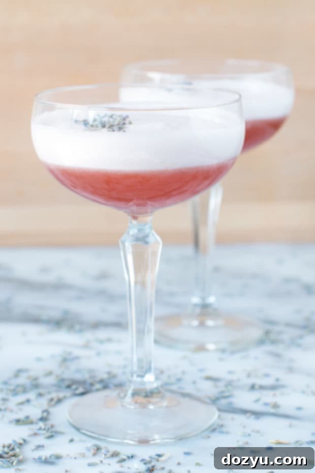 Lavender Rosé Royale Cocktail | cakenknife.com #cocktail #happyhour #roseallday