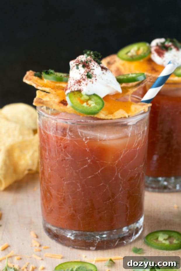 Nacho Spicy Bloody Mary | cakenknife..com #cocktail #nachos #jalapeno