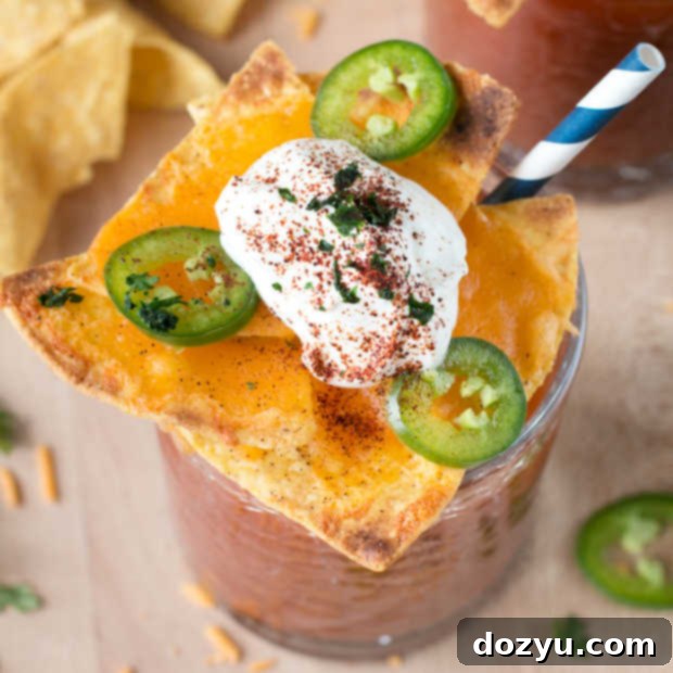 Nacho Spicy Bloody Mary | cakenknife..com #cocktail #nachos #jalapeno