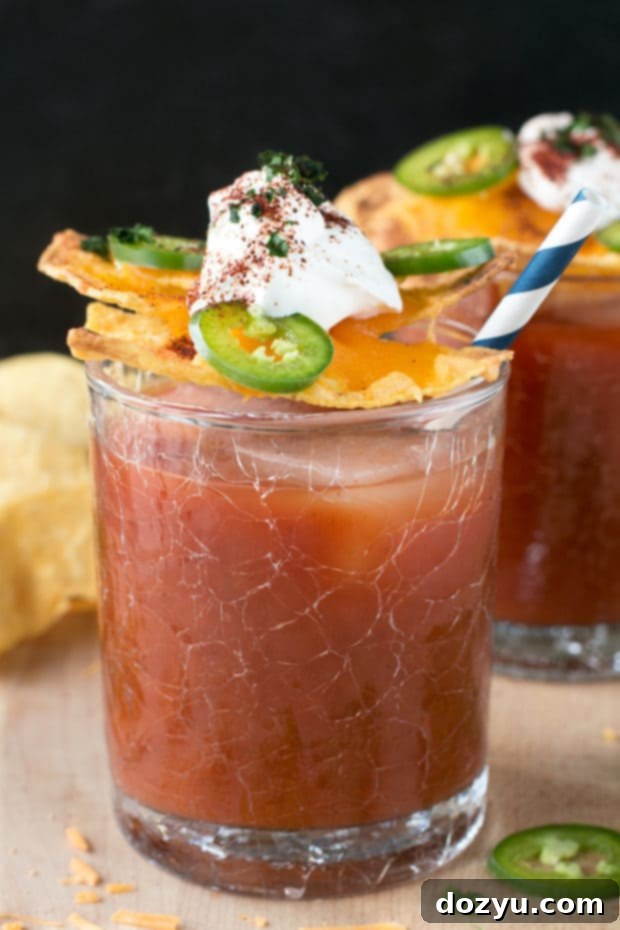 Nacho Spicy Bloody Mary | cakenknife..com #cocktail #nachos #jalapeno