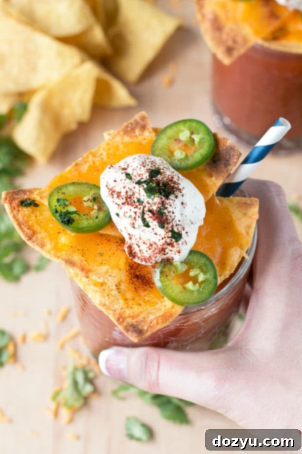 Nacho Spicy Bloody Mary | cakenknife..com #cocktail #nachos #jalapeno