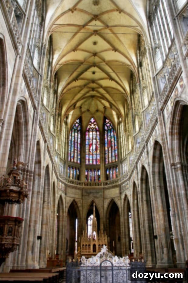 Unlocking Prague's Culinary Secrets in 48 Hours 27 St. Vitus Cathedral interior at Prague Castle