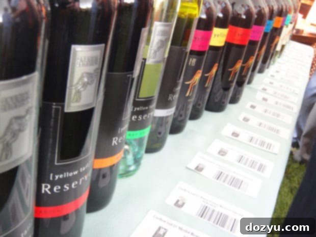 A diverse selection of wine bottles awaiting eager tasters at the Grand Tasting