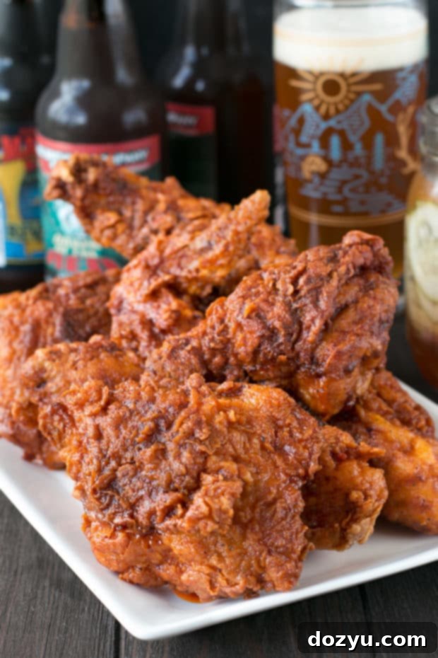 Hot Chicken with Homemade Quick Pickles | cakenknife.com #dinner #southern #nashville #friedchicken