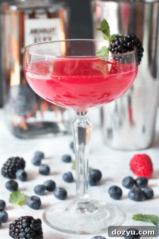 Absolut Elyx Wild Berry Vesper | cakenknife.com #sponsored #cocktail #happyhour