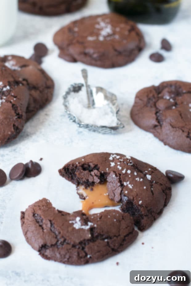 Sun-Drenched Olive Oil Salted Caramel Brownie Cookies 4 Olive Oil Salted Caramel Brownie Cookies | cakenknife.com #dessert #chocolate #baking #ad