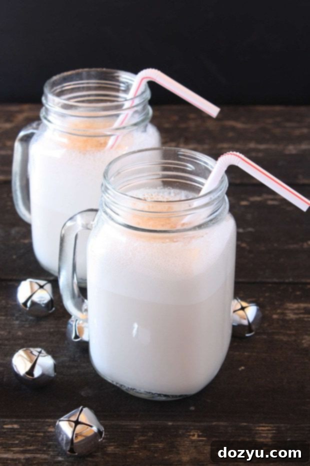 Snowflake Punch, a creamy, sweet, and boozy dessert drink perfect for winter parties.