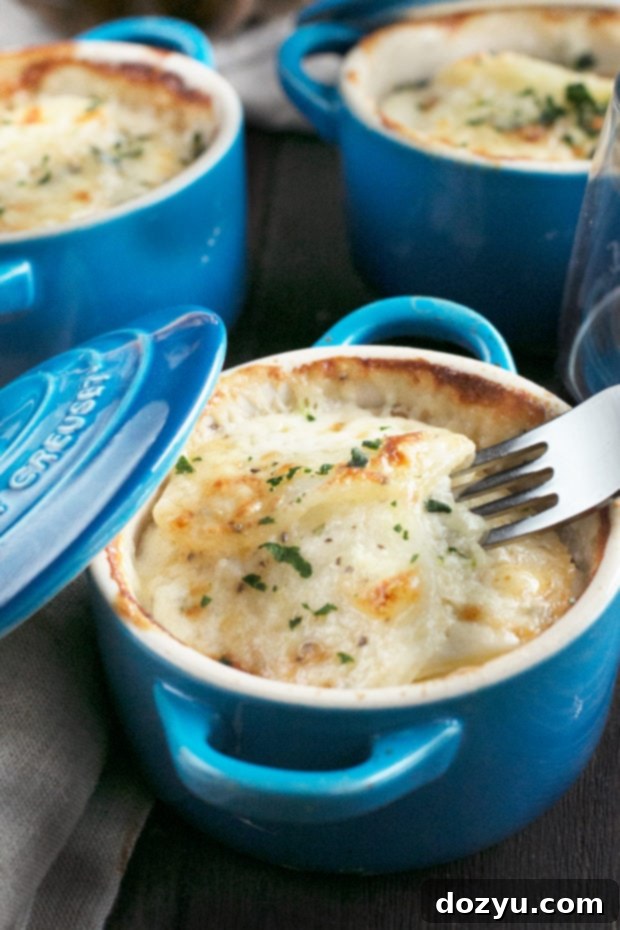Cheesy Herb Individual Potato Gratin | cakenknife.com #potatoes #sidedish #hoildays #thanksgiving