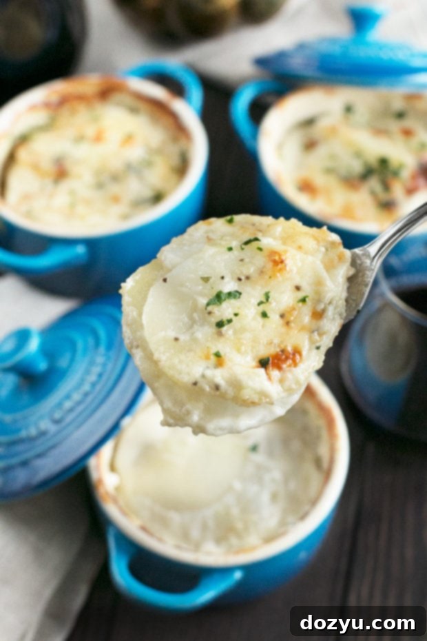 Cheesy Herb Individual Potato Gratin | cakenknife.com #potatoes #sidedish #hoildays #thanksgiving