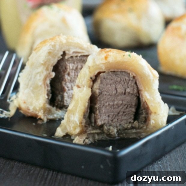 Mini Beef Wellingtons | cakenknife.com #beef #appetizer #sprouts #ad