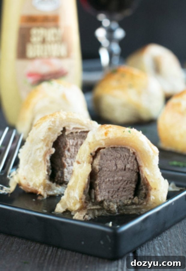 Mini Beef Wellingtons | cakenknife.com #beef #appetizer #sprouts #ad
