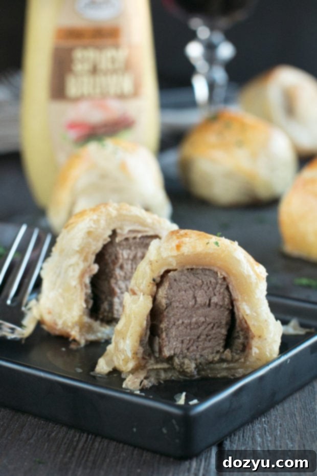 Mini Beef Wellingtons | cakenknife.com #beef #appetizer #sprouts #ad