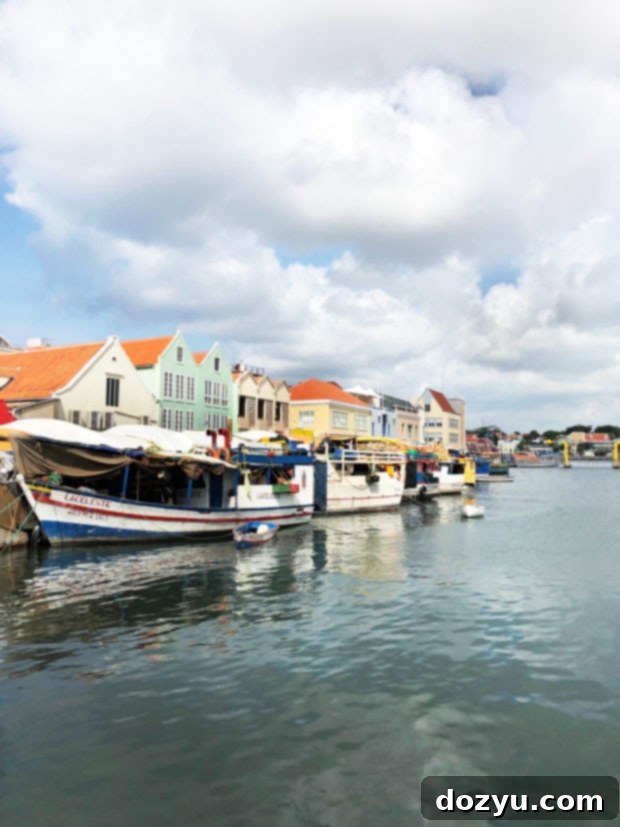 Curaçao in a Day: Your Perfect Itinerary 9 Willemstad Limanı'ndaki yüzen pazarın detaylı görünümü