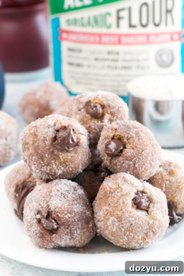 Freshly Made Nutella Stuffed Donut Holes