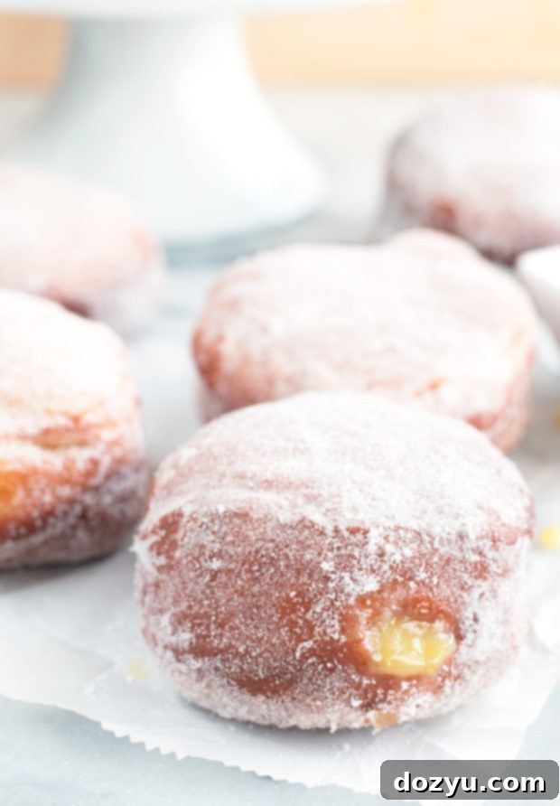 Doughnuts Bursting with Lavender Lemon Curd 3 Lavender Lemon Curd Filled Doughnuts