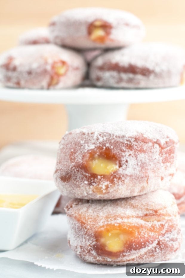 Doughnuts Bursting with Lavender Lemon Curd 4 Lavender Lemon Curd Filled Doughnuts