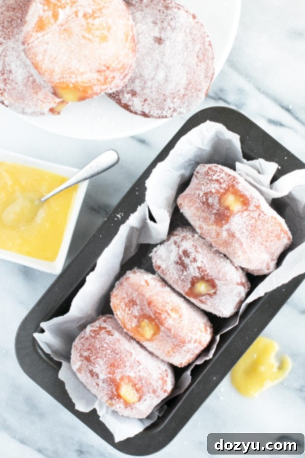 Doughnuts Bursting with Lavender Lemon Curd 5 Lavender Lemon Curd Filled Doughnuts