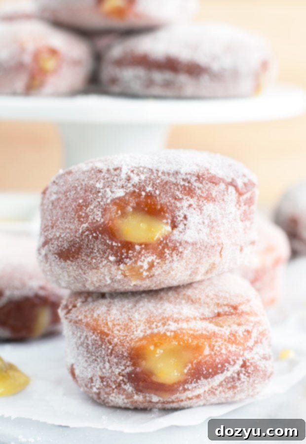 Doughnuts Bursting with Lavender Lemon Curd 8 Lavender Lemon Curd Filled Doughnuts