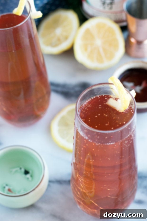 Sparkling Elderflower Sake Cocktail
