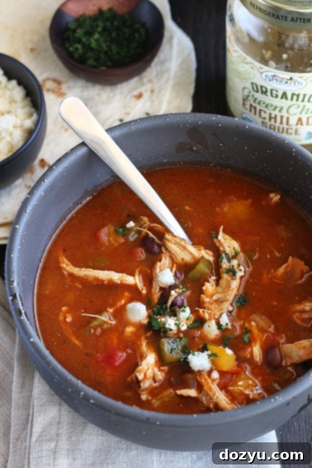 Red and Green Enchilada Soup - an irresistible weeknight meal