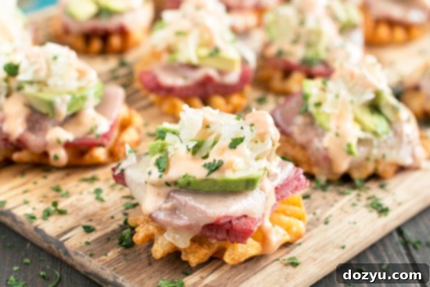 Avocado Reuben Bites
