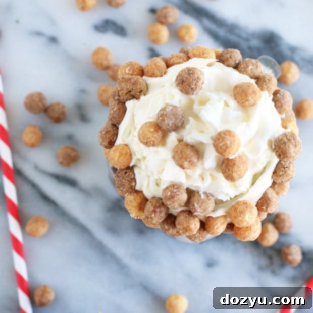 Boozy Reese's Puffs Cereal Milkshake